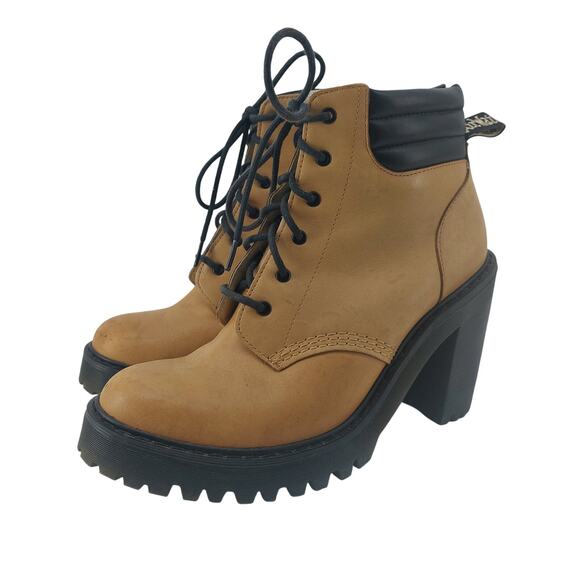 Dr. Martens Shoes - Dr. Martens Tan Persephone Sz 8 Eye Heeled Ankle Boots Women